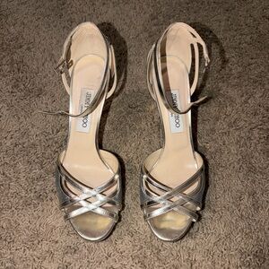 Jimmy Choo Metallic Strappy Heels